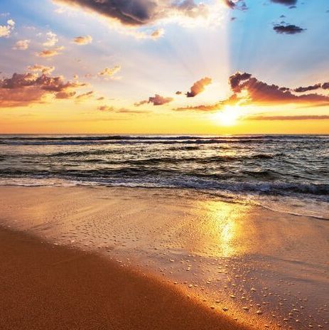 Puesta de sol en la playa